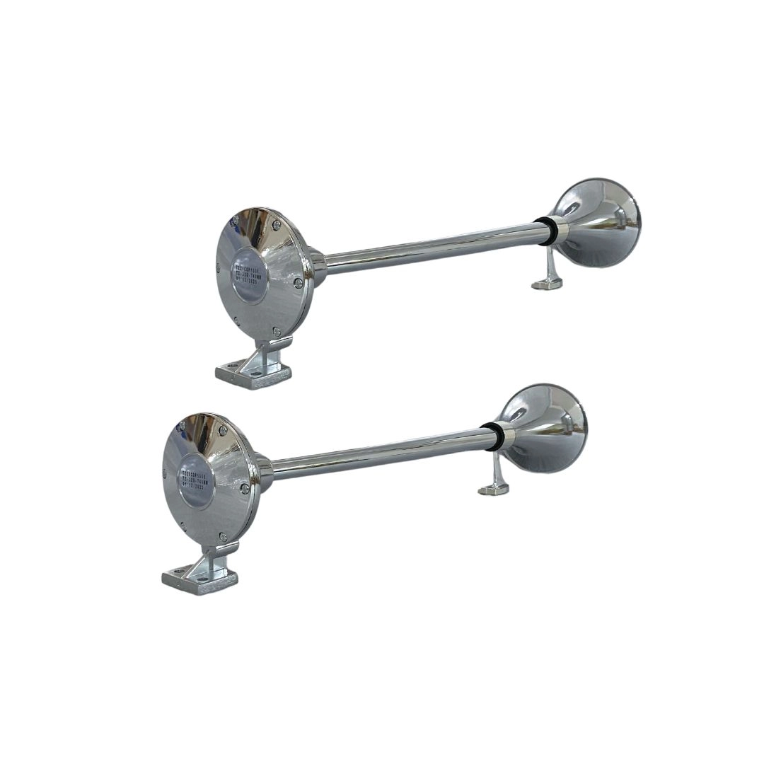 Kit Par Buzina Maritima 74cm Completo 24V Válvula + Conexões