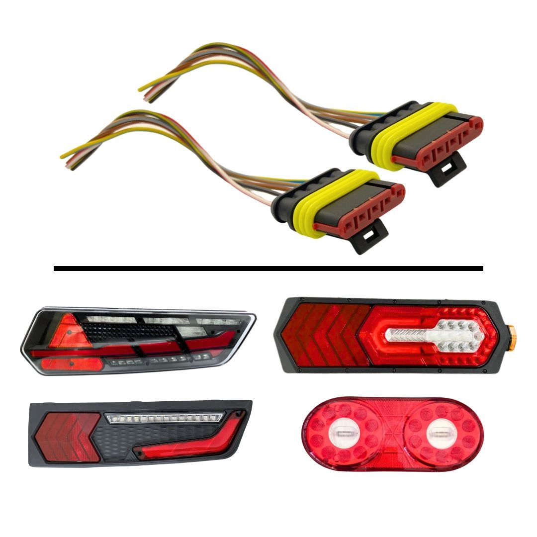 Par Chicote Conector Lanterna Randon Guerra Librelato 5 Vias