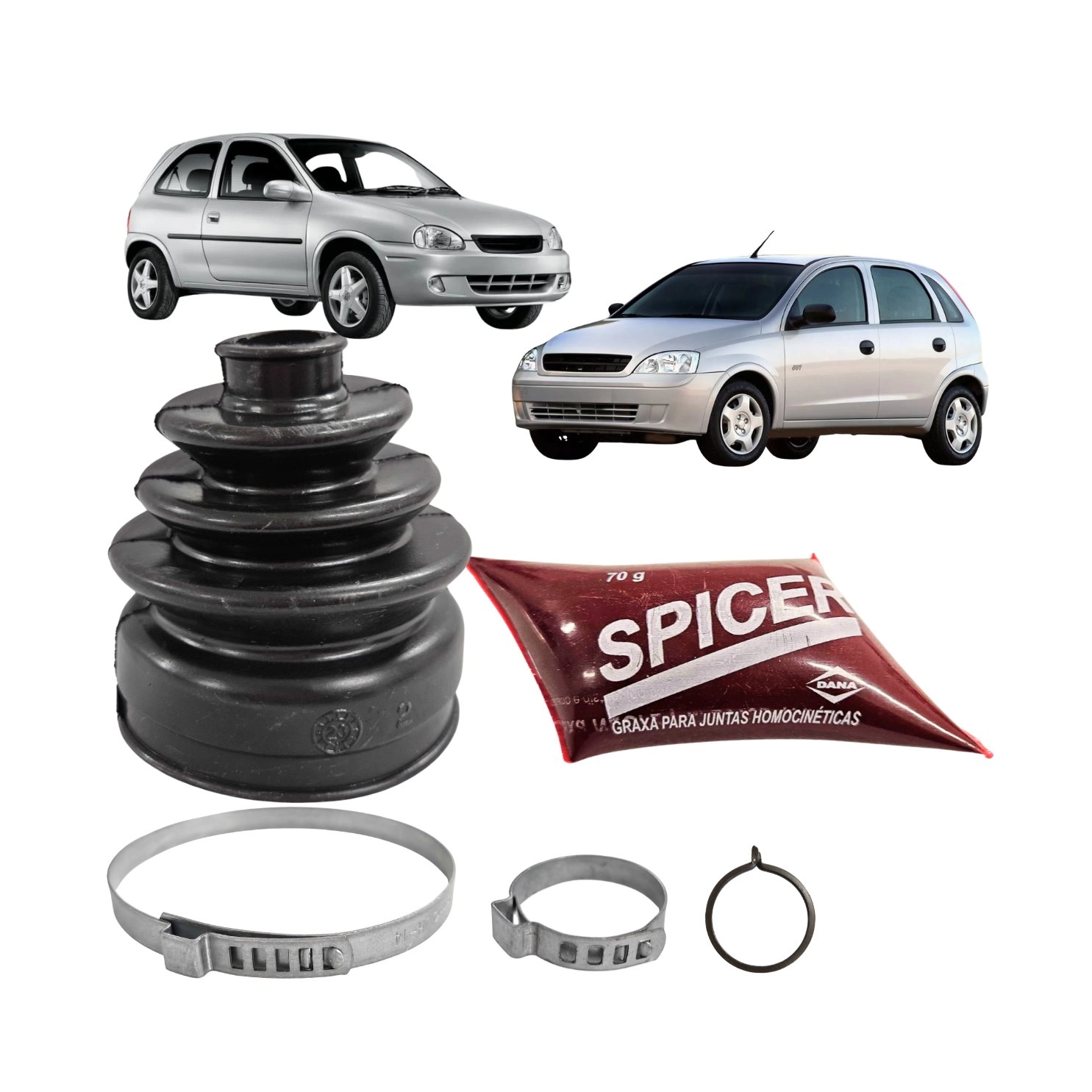 Par Kit Reparo Coifa Homocinetica Para Corsa 1.0 99 a 14 Roda