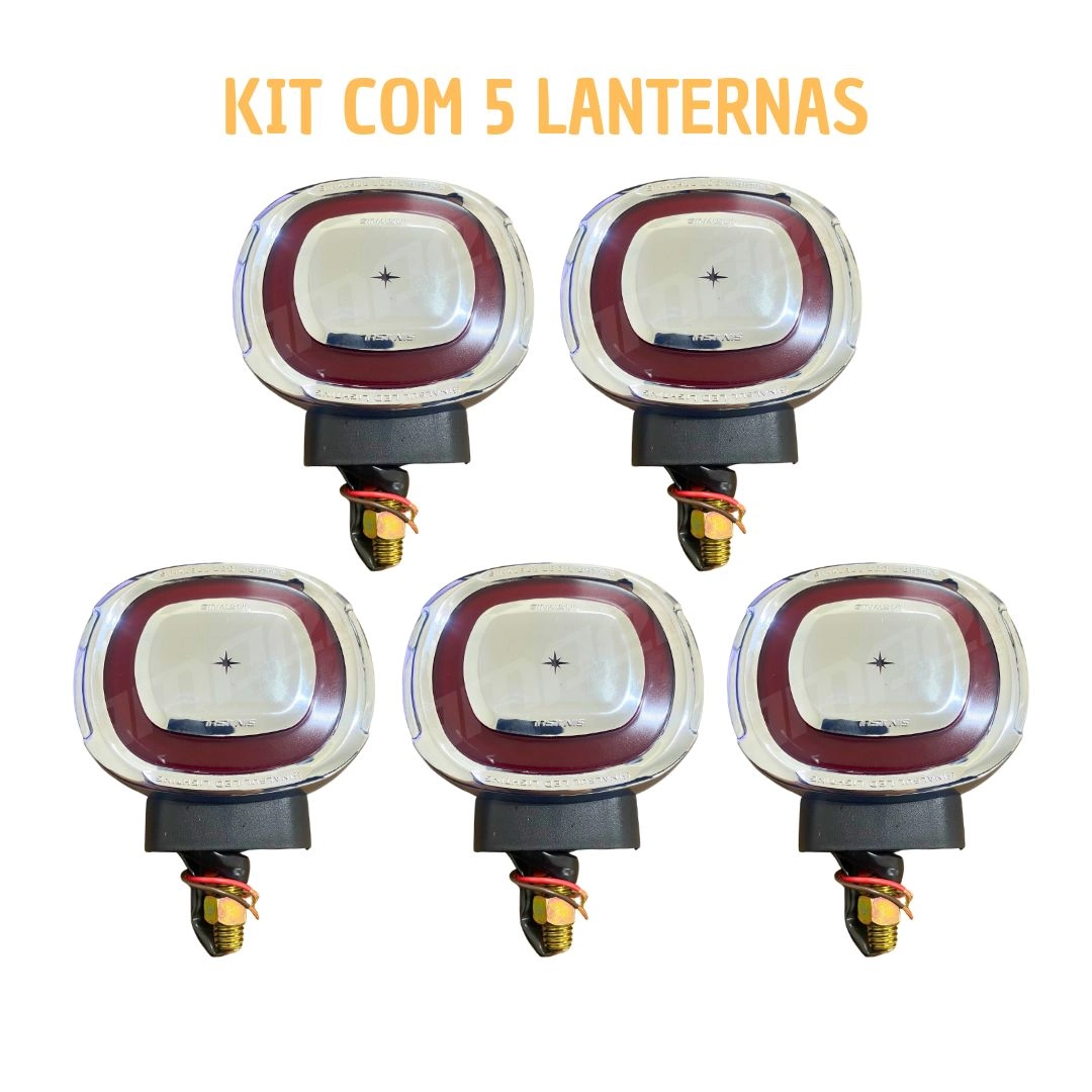 Kit 5 Lanternas Três Marias Foguinho Led Vermelha Anelar Kit 5 Lanternas Três Marias Foguinho Led Vermelha Anelar