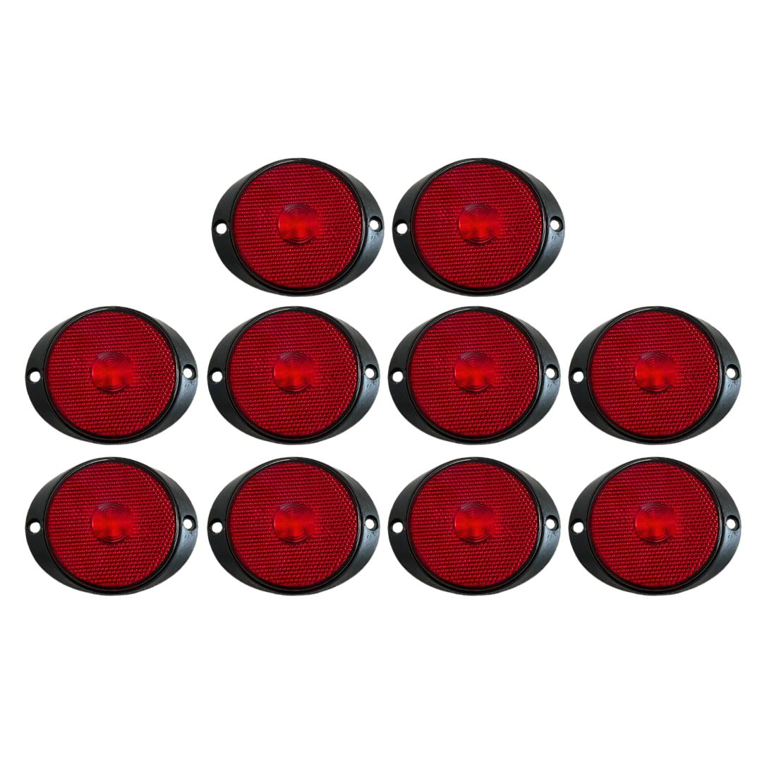 Kit 10 Lanterna Lateral Implemento P 65mm Com Suporte Frontal LED Vermelha Para Carreta Caminhão Trailer Reboque Kit 10 Lanterna Lateral Implemento P 65mm Com Suporte Frontal LED Vermelha Para Carreta Caminhão Trailer Reboque