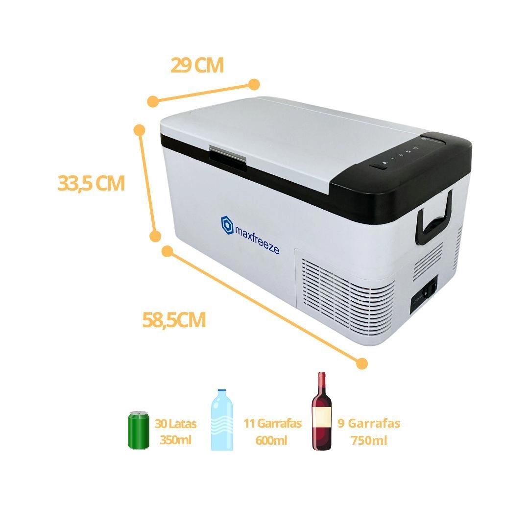 Geladeira Portátil 18L 12V/24V 110v/220v Caminhão Ônibus Van
