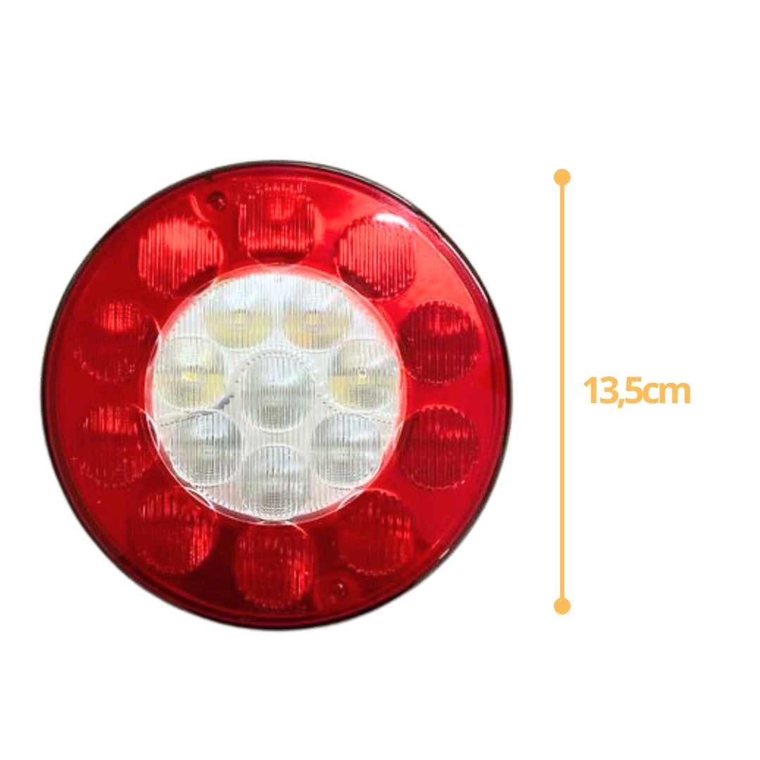 Lanterna Traseira Posição Freio Seta Ré LED Universal 135mm Lanterna Traseira Posição Freio Seta Ré LED Universal 135mm