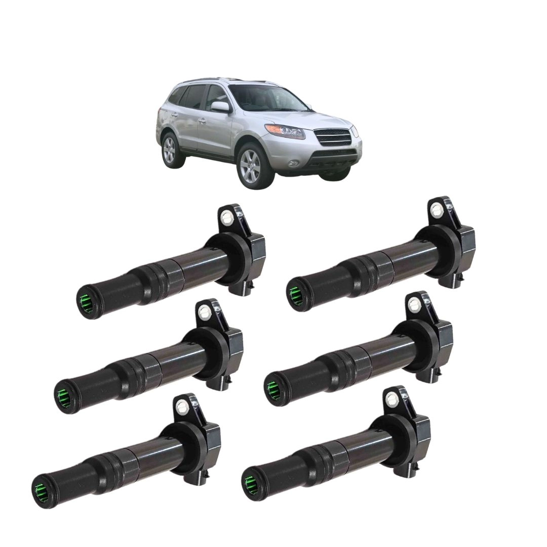 Kit 6 Bobina de Ignição Para Santa Fe 2.7 2002 a 2010 Hella