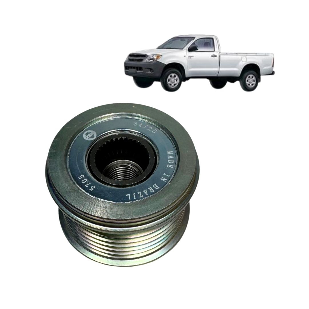 Polia Roda Livre do Alternador Denso 7 Filetes Para Toyota Hilux 2.7 Flex e Gasolina Tacoma 2.7 Zen Polia Roda Livre do Alternador Denso 7 Filetes Para Toyota Hilux 2.7 Flex e Gasolina Tacoma 2.7 Zen