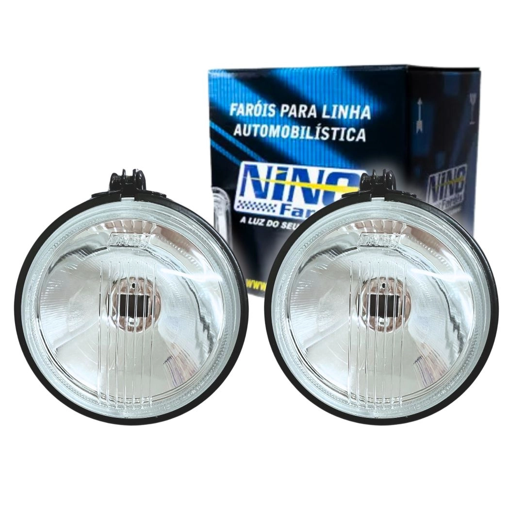 Par Farol Milha Auxiliar H3 Redondo Carcaça Ferro 110mm NINO