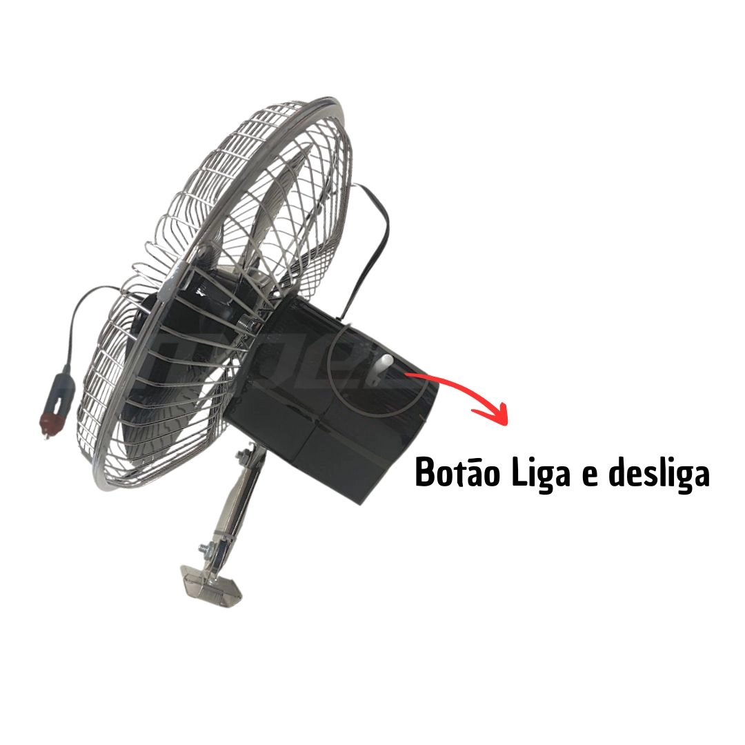 Ventilador Carro Caminhão Van Ônibus Metal 8 polegadas 12V Ventilador Carro Caminhão Van Ônibus Metal 8 polegadas 12V