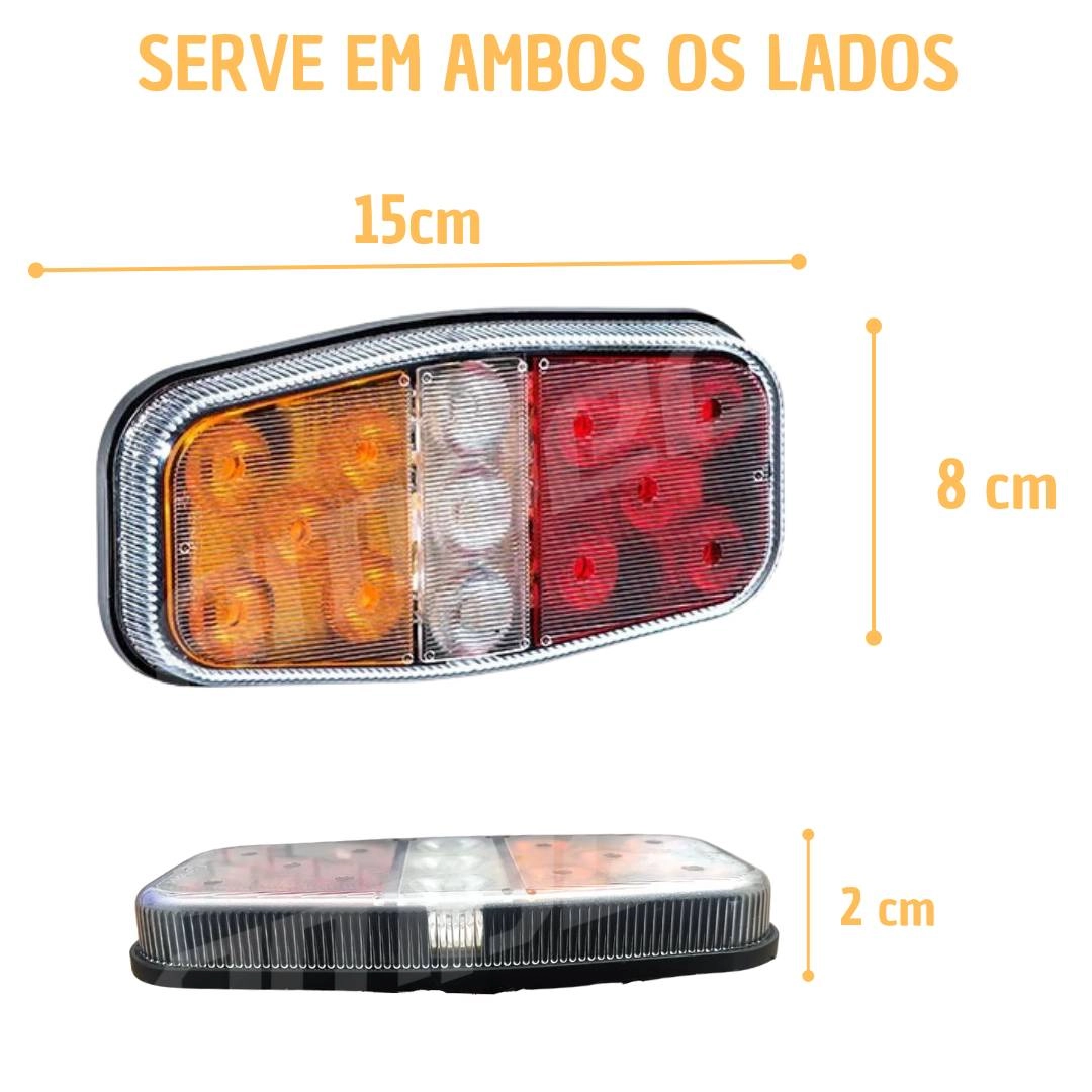Kit Lanterna Carretinha Led Prova De Agua com Ré + Luz Placa