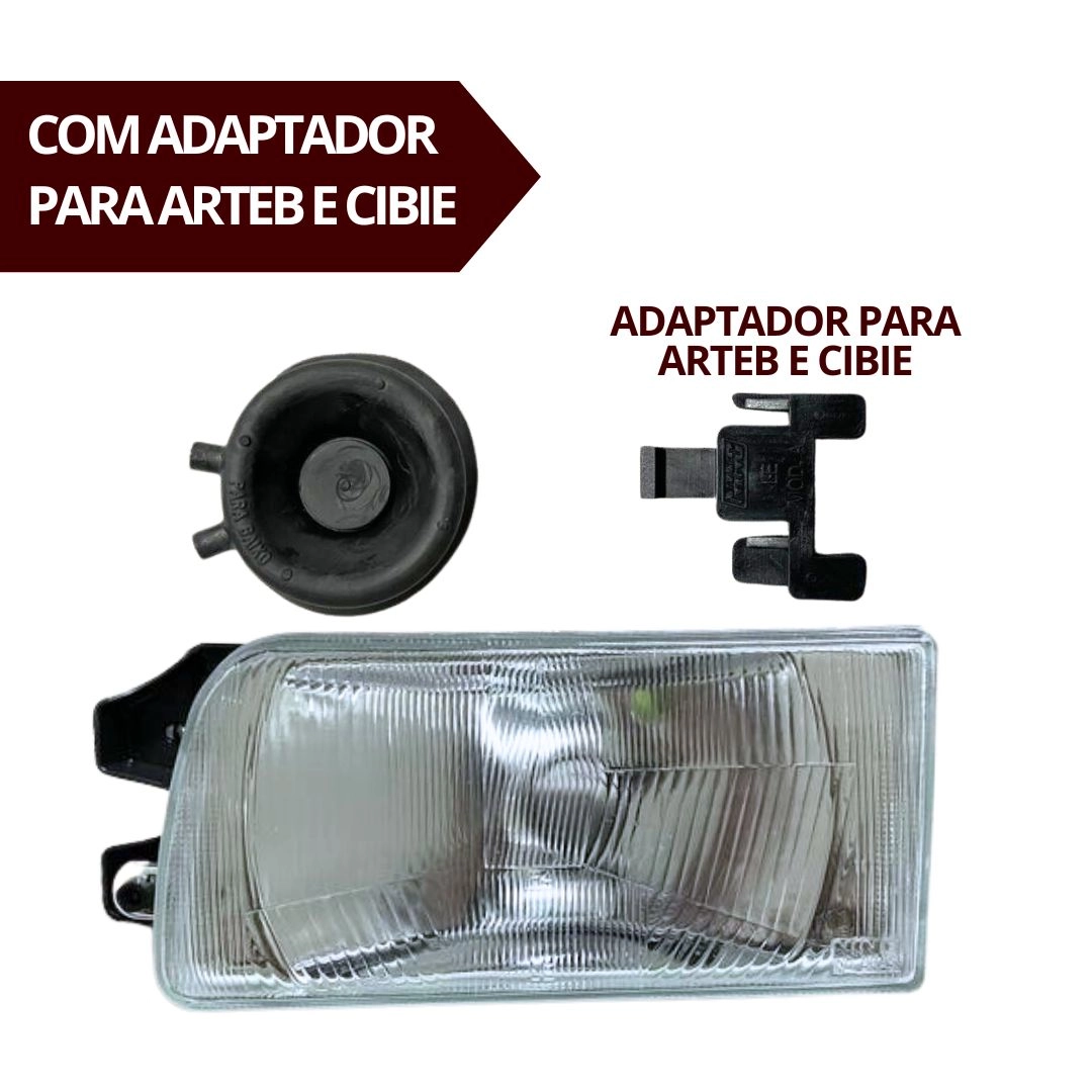 Farol Para Voyage Saveiro Quadrada G1 1991 a 1995 Vidro LE Farol Para Voyage Saveiro Quadrada G1 1991 a 1995 Vidro LE