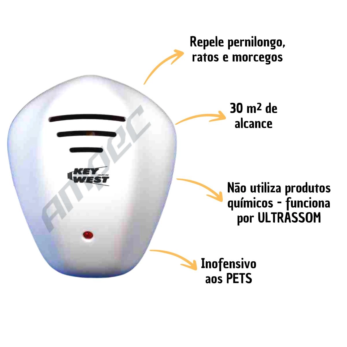 Kit 3 Repelentes Eletrônicos Pernilongo Morcego Rato Bivolt