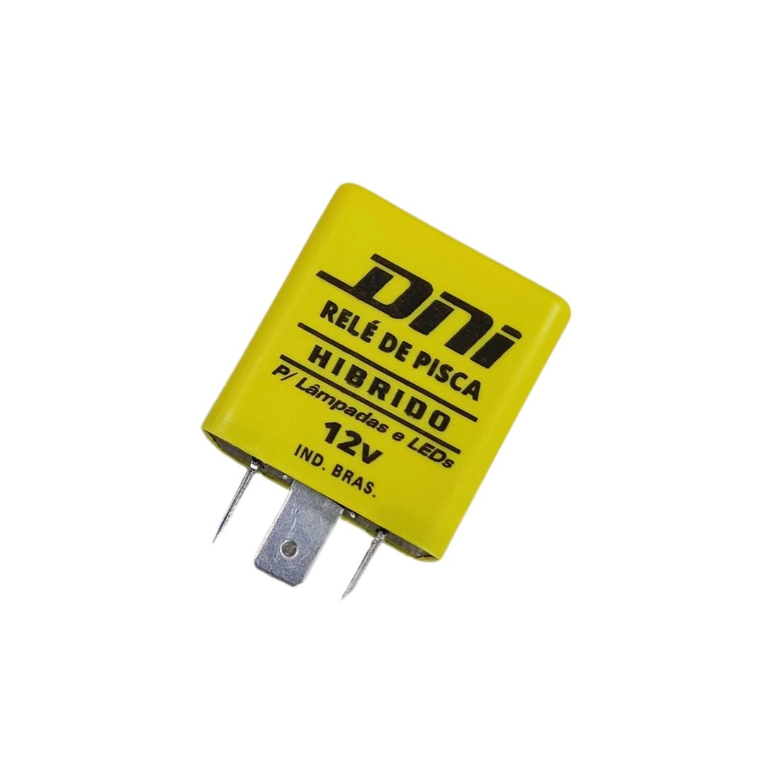 Relé de Pisca Seta Híbrido Eletrônico 12V 3 Terminais 120W Lâmpadas Comuns e LED Carro Moto Caminhão DNI Original DNI111 Relé de Pisca Seta Híbrido Eletrônico 12V 3 Terminais 120W Lâmpadas Comuns e LED Carro Moto Caminhão DNI Original DNI111