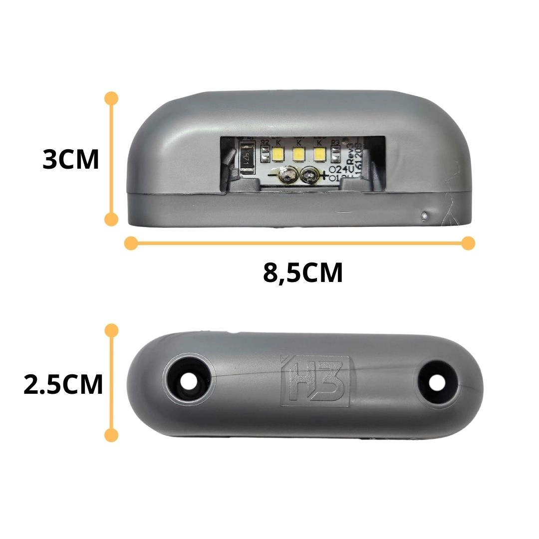Lanterna de Placa LED Selada Resistente a Água Bivolt 12v/24v Universal Carreta Reboque Trailer