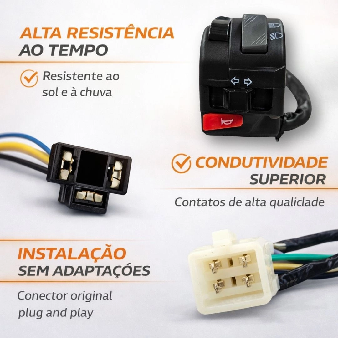 Chave de Luz Farol Buzina e Pisca Para Yamaha Factor 125 YBR 2009 a 2013 Magnetron 90235500