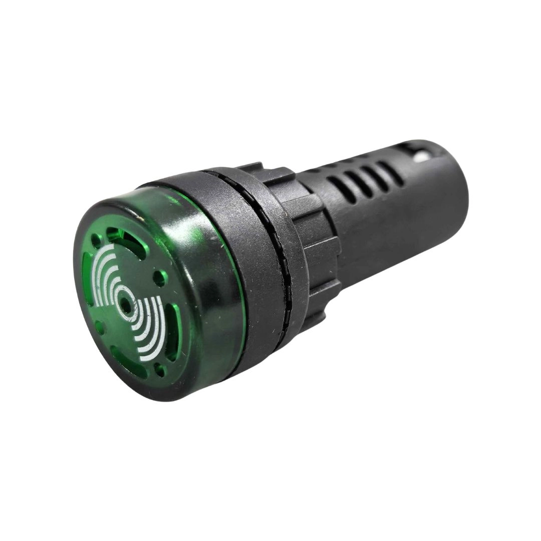 Alarme Sonoro Buzzer Sinaleiro LED Verde 22mm 110V DNI