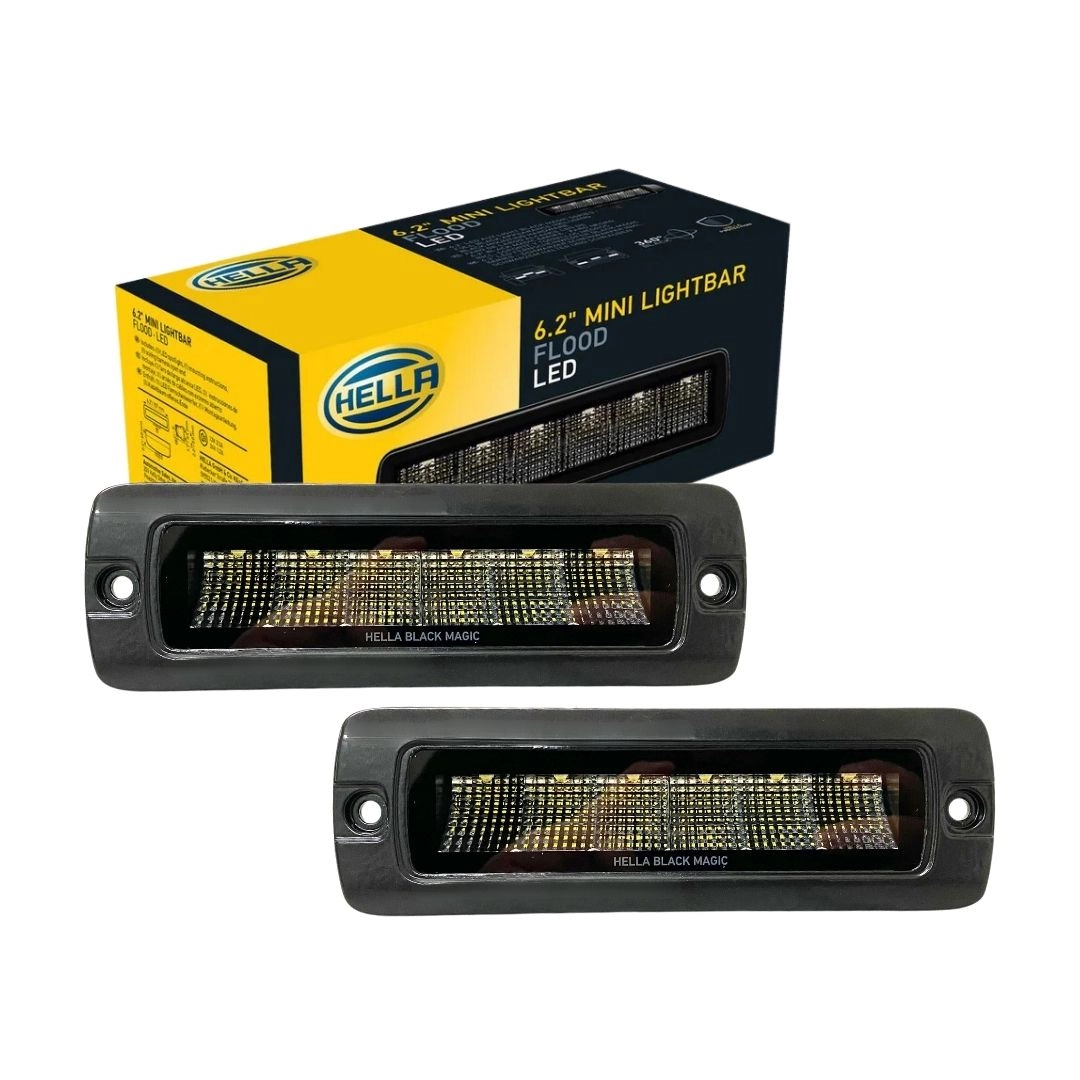 Par Mini Barra Led Farol Embutir Auxiliar Black Magic Hella