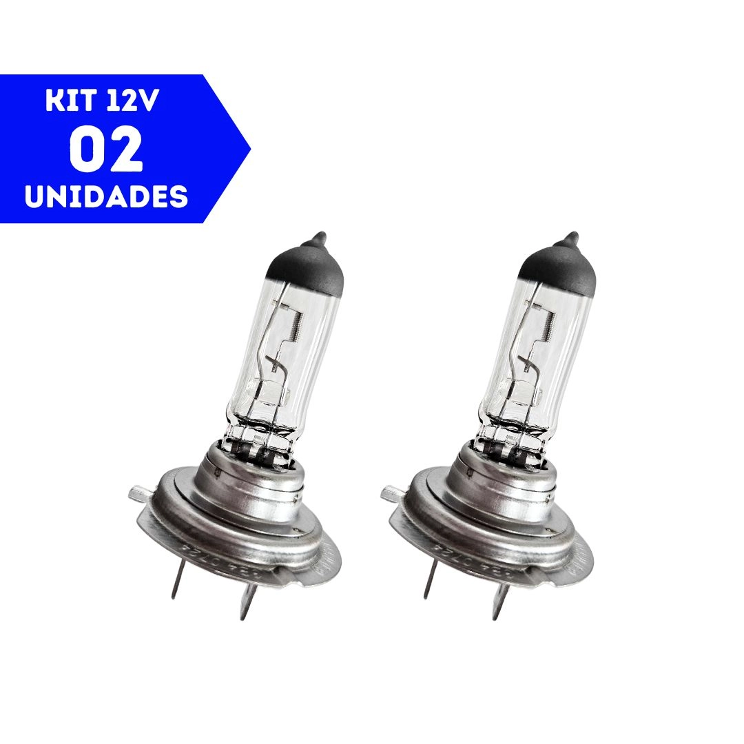 Par Lâmpada Farol H7 12v 55w Universal Amarela Gauss