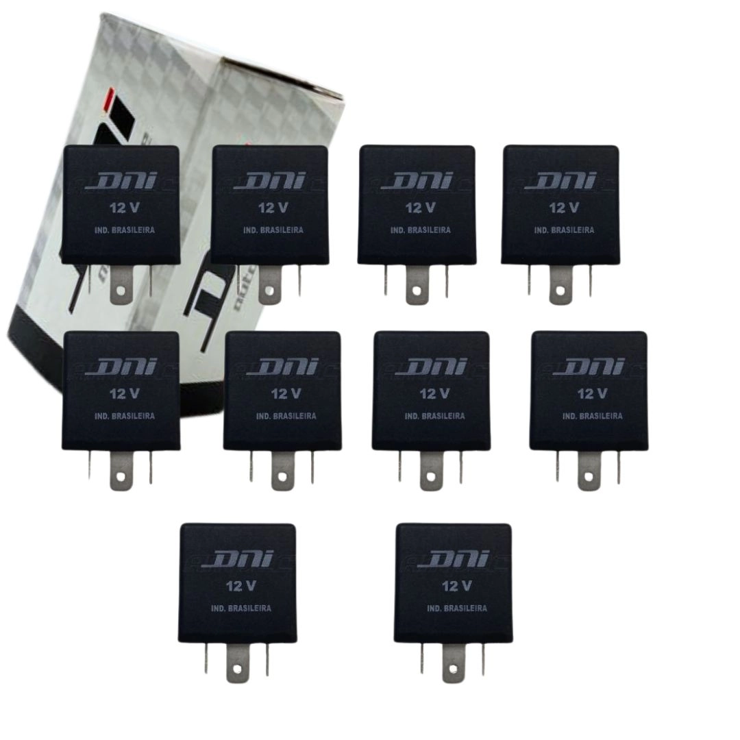 Kit 10 Rele Pisca 3 Terminais 12V S/ Suporte Palio Strada