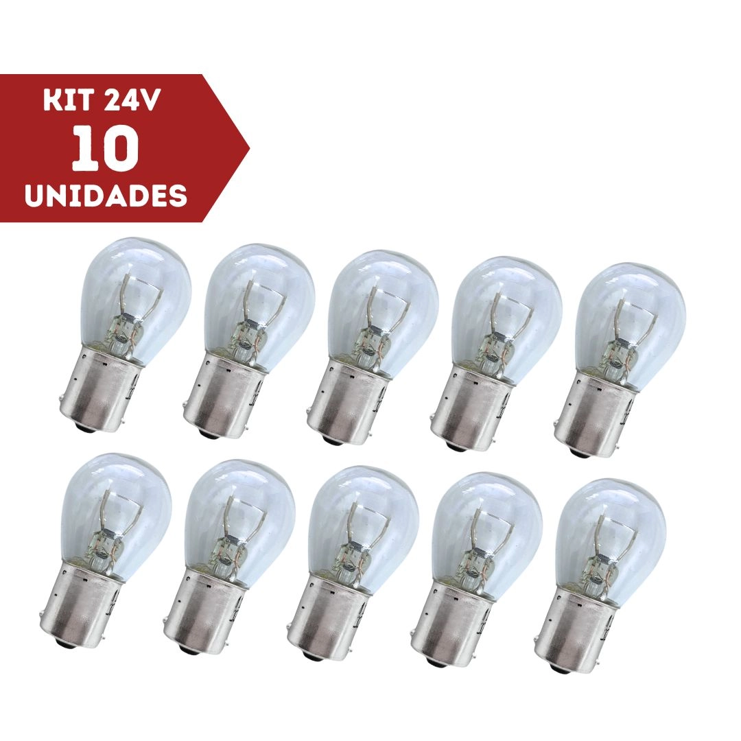 Kit 10 Lampadas 1141 24V Lâmpada 1 Polo P21W 21W Gauss GL1141B Luz Freio Posição Freio Ré Kit 10 Lampadas 1141 24V Lâmpada 1 Polo P21W 21W Gauss GL1141B Luz Freio Posição Freio Ré