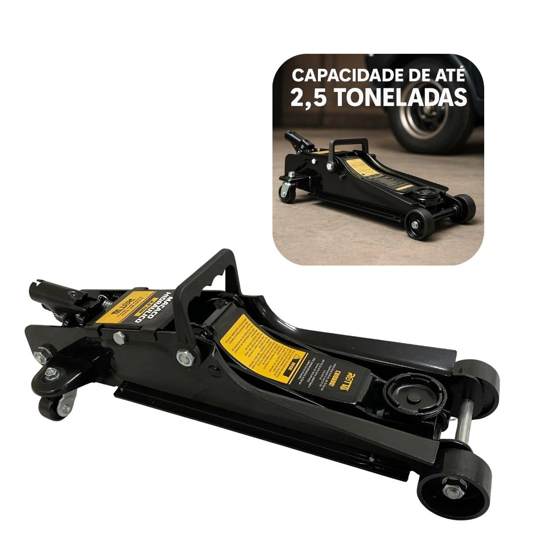 Macaco Hidráulico Jacarezinho 2,5 Toneladas Rebaixado Rotta