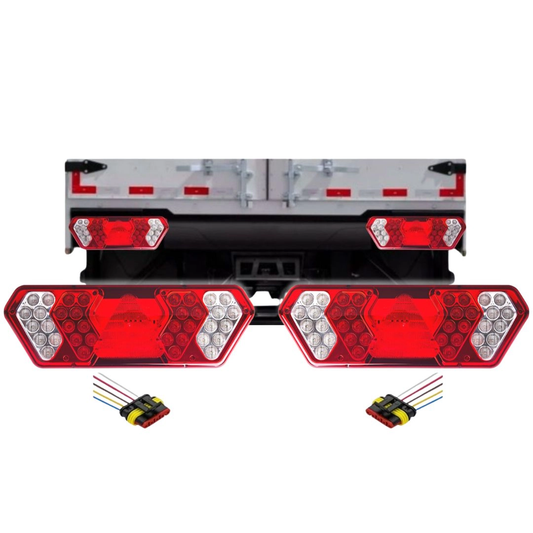 Kit Lanterna Traseira Guerra Após 2012 24V Chicotes Suportes