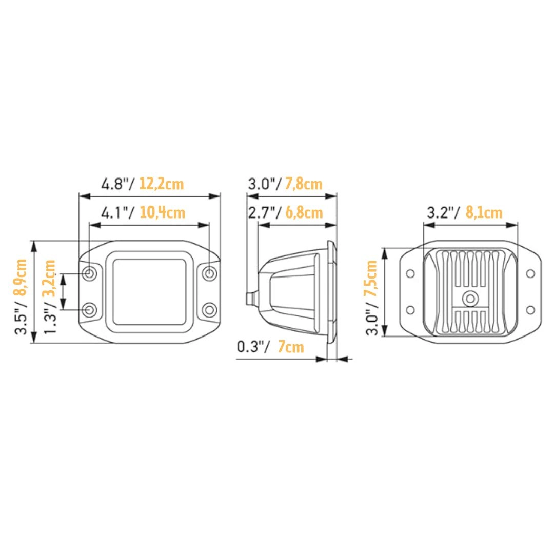 Par Farol Milha Auxiliar LED Parachoque Embutir Bivolt 12/24v Universal Hella 1FA358176831