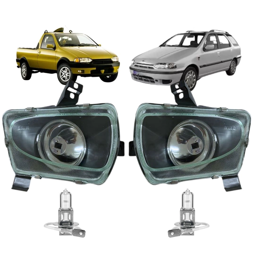 Par Farol Milha Para Strada Palio Weekend 1996 a 2000 Vidro