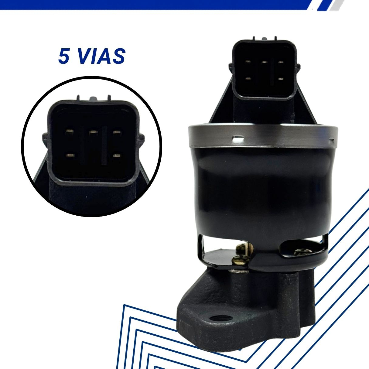 Válvula EGR 12V 5 Pinos Com Espaçador Para Honda Fit LX LXL 1.4 8V 2003 a 2008 Gauss Válvula EGR 12V 5 Pinos Com Espaçador Para Honda Fit LX LXL 1.4 8V 2003 a 2008 Gauss