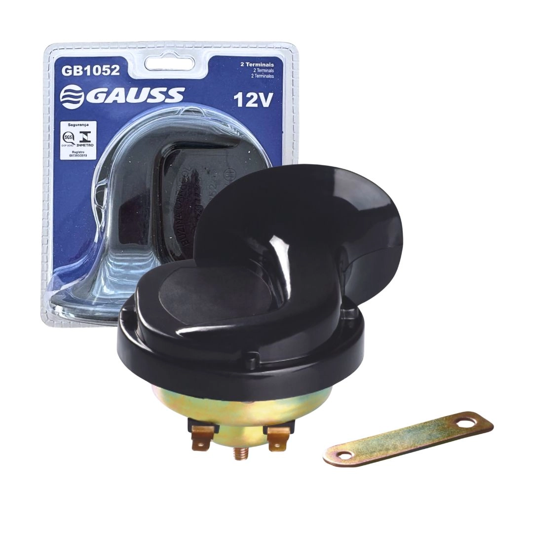 Buzina Caracol Universal 12v 2 Conectores Gauss GB1052 Buzina Caracol Carro Motor Van Ônibus Universal