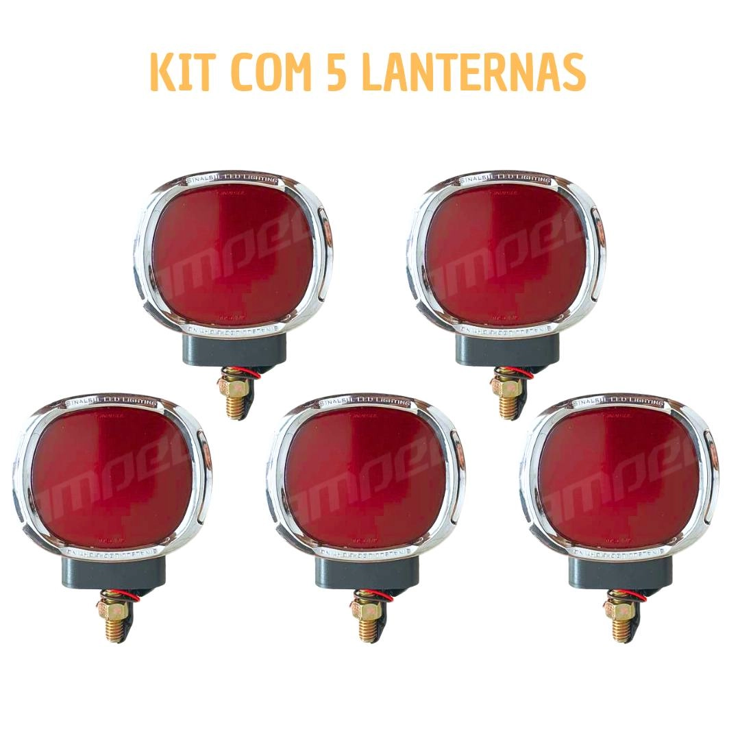 Kit 5 Lanternas Três Marias Foguinho Led Bivolt Vermelha 