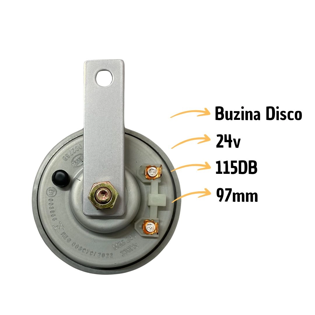 Buzina Bibi Disco 24V 115 dB 97mm Conector Universal Hella Buzina Bibi Disco 24V 115 dB 97mm Conector Universal Hella