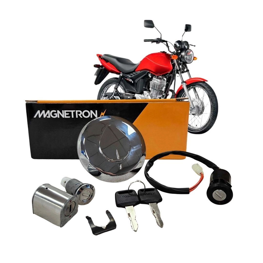 Conjunto Trava de Ignição Guidão Tanque Tampa Lateral Para Honda CG 125 Fan 2005 a 2008 90264100