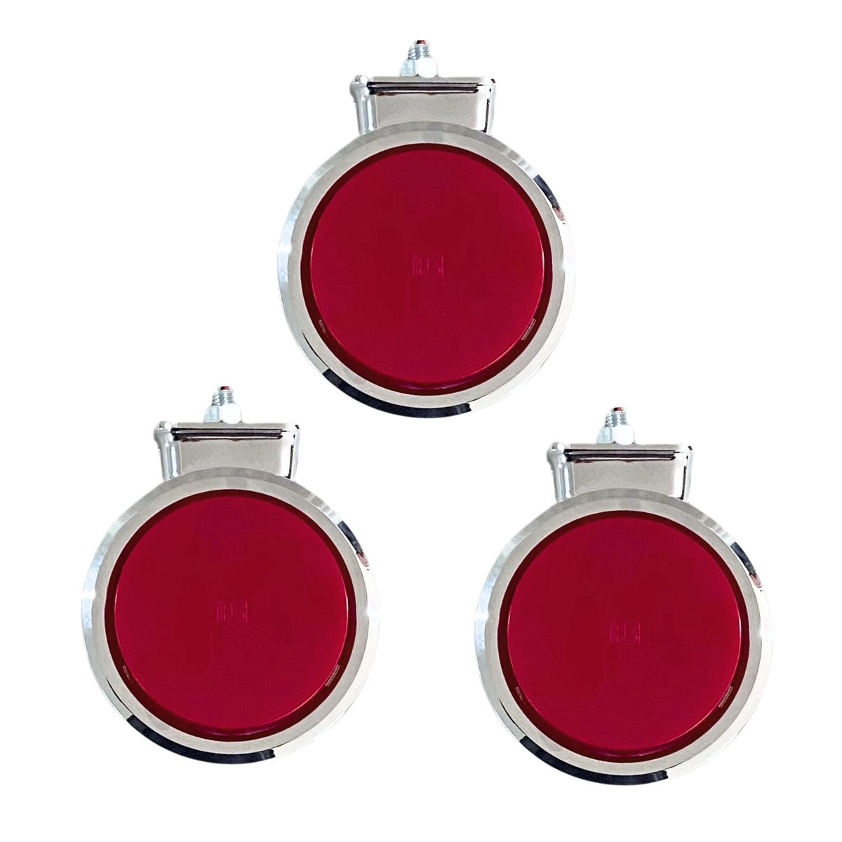 Kit 3 Lanterna Bojuda Foguinho Maria LED Cromada Vermelha