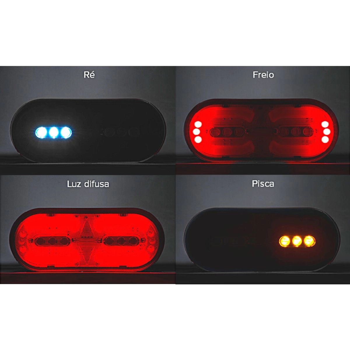 Kit Par Lanterna Traseira Carreta Randon LED 12v + Chicotes Kit Par Lanterna Traseira Carreta Randon LED 12v + Chicotes