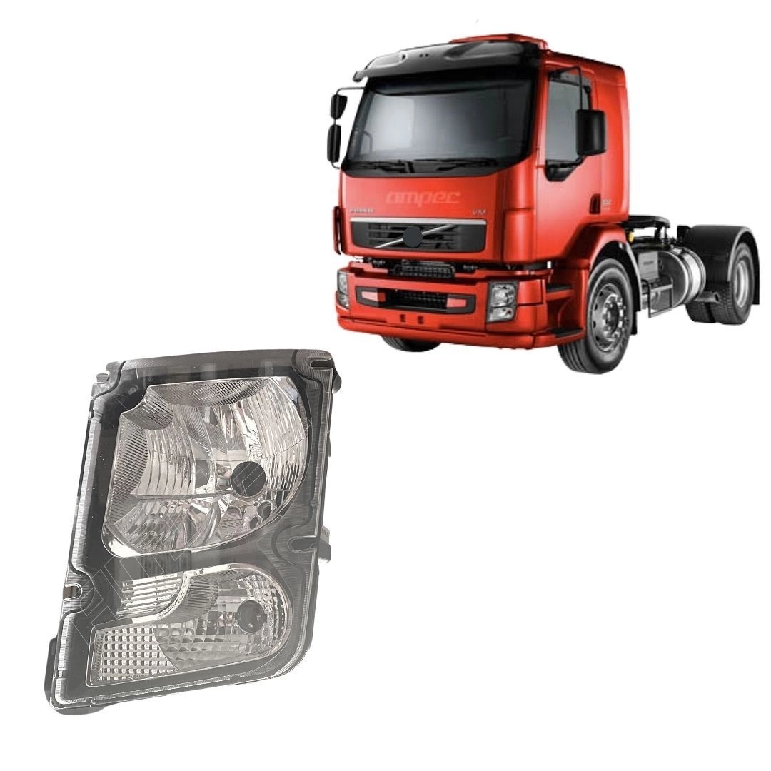 Farol ParaVolvo VM Após 2006 Fundo Preto Esquerdo