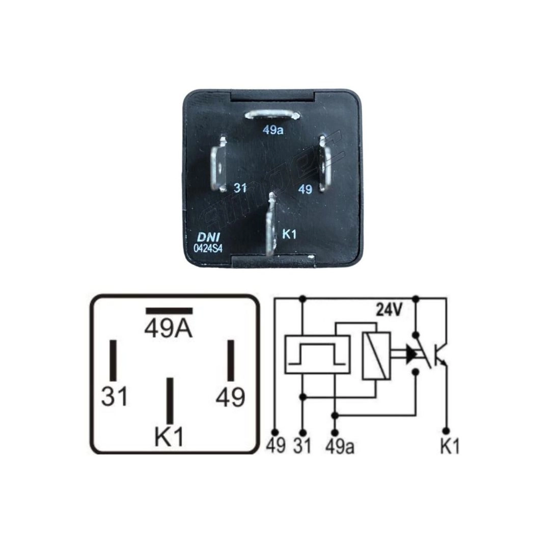 Kit 10 Rele Comando Seta Pisca Caminhão Ônibus 24V 500W Kit 10 Rele Comando Seta Pisca Caminhão Ônibus 24V 500W