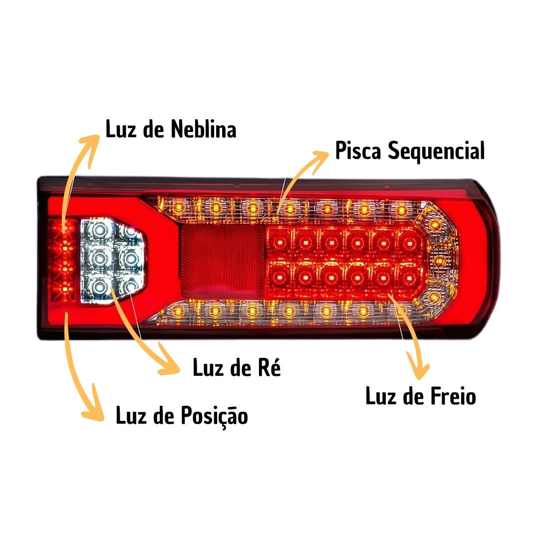 Lanterna Traseira LED 24V Para Caminhão Mercedes-Benz Axor Actros Lado Direito