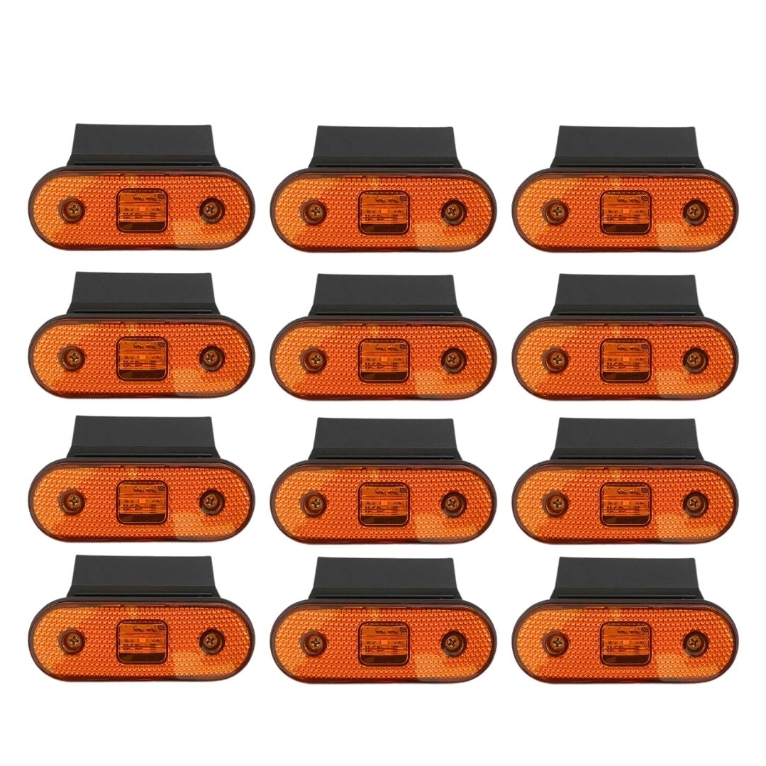 Kit 12 Lanterna Lateral LED Carreta Facchini Suporte Amarela Kit 12 Lanterna Lateral LED Carreta Facchini Suporte Amarela