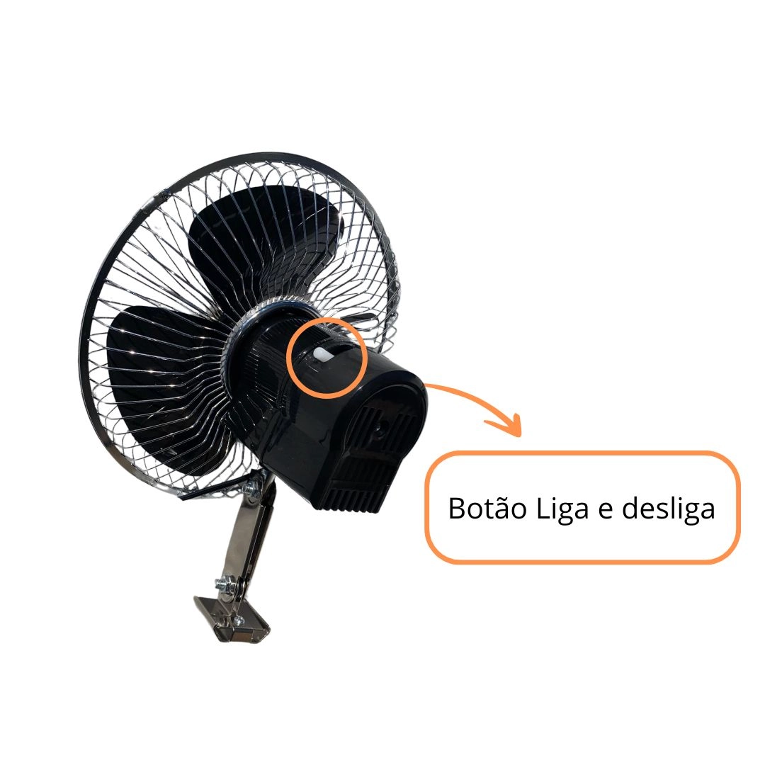 Mini Ventilador 12v Cabine Caminhão Trailer Van Motor Home Ventilador Cabine 12v 8 Polegadas