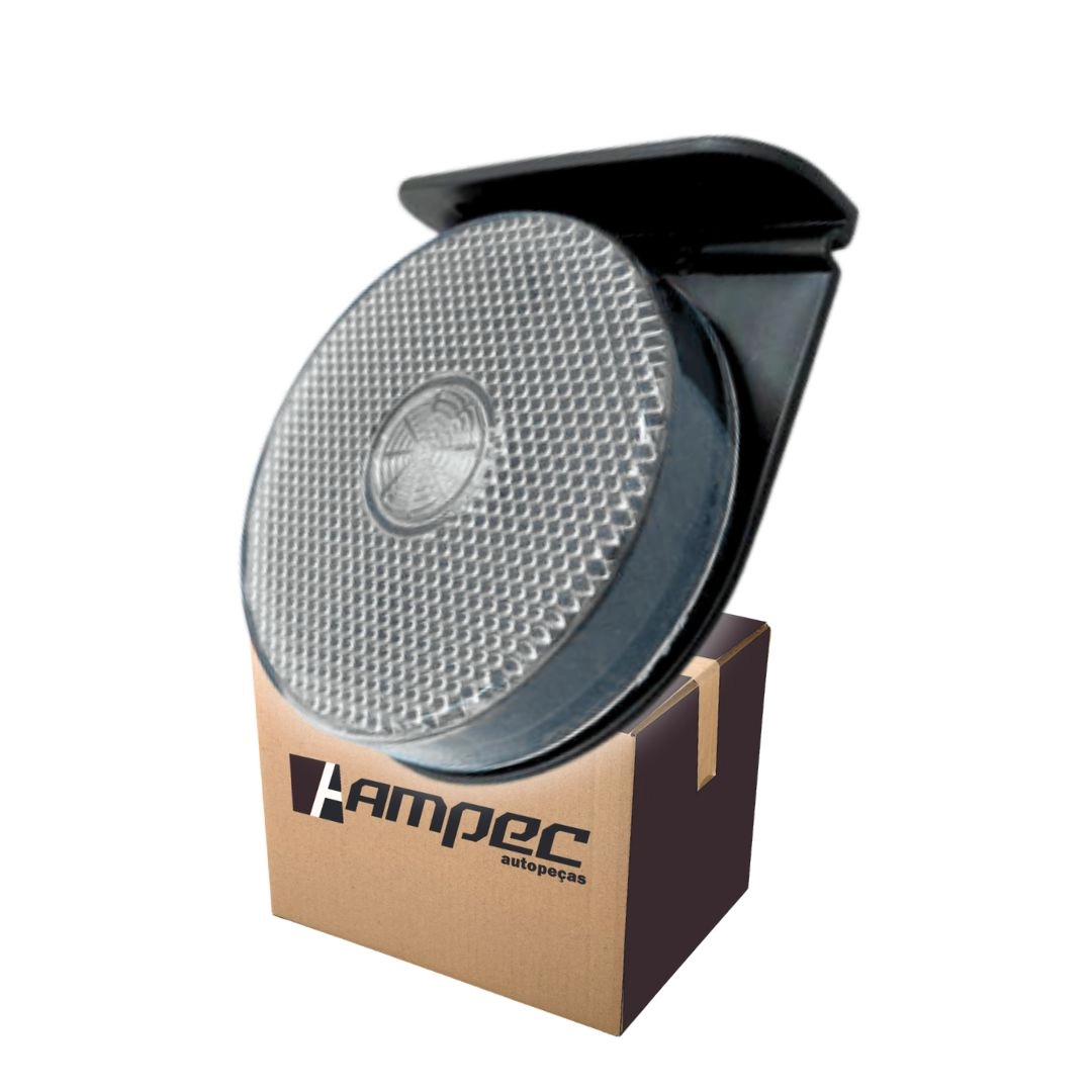 Lanterna Lateral LED Para Caminhão Reboque Randon Guerra Facchini Bivolt Cristal Com Suporte