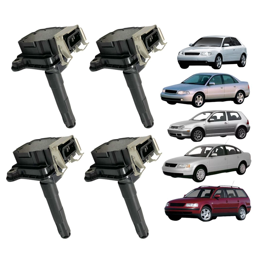 Kit 4 Bobina de Ignição Para Golf Passat Audi A3 A4 Hella