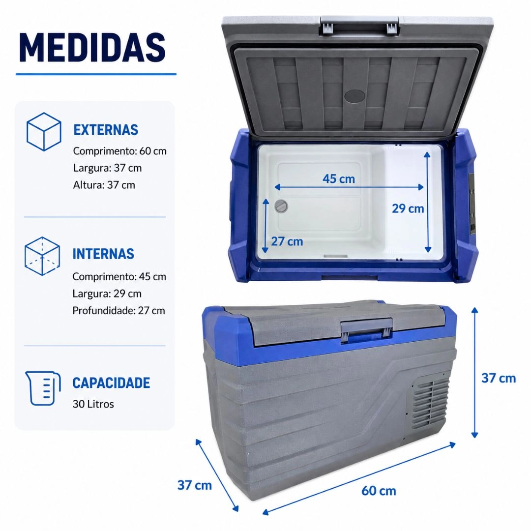 Geladeira Portátil 30 Litros 12/24V 110/220v Caminhão Carro Motor Home Ônibus Maxfreeze Geladeira Portátil 30 Litros 12/24V 110/220v Caminhão Carro Motor Home Ônibus Maxfreeze