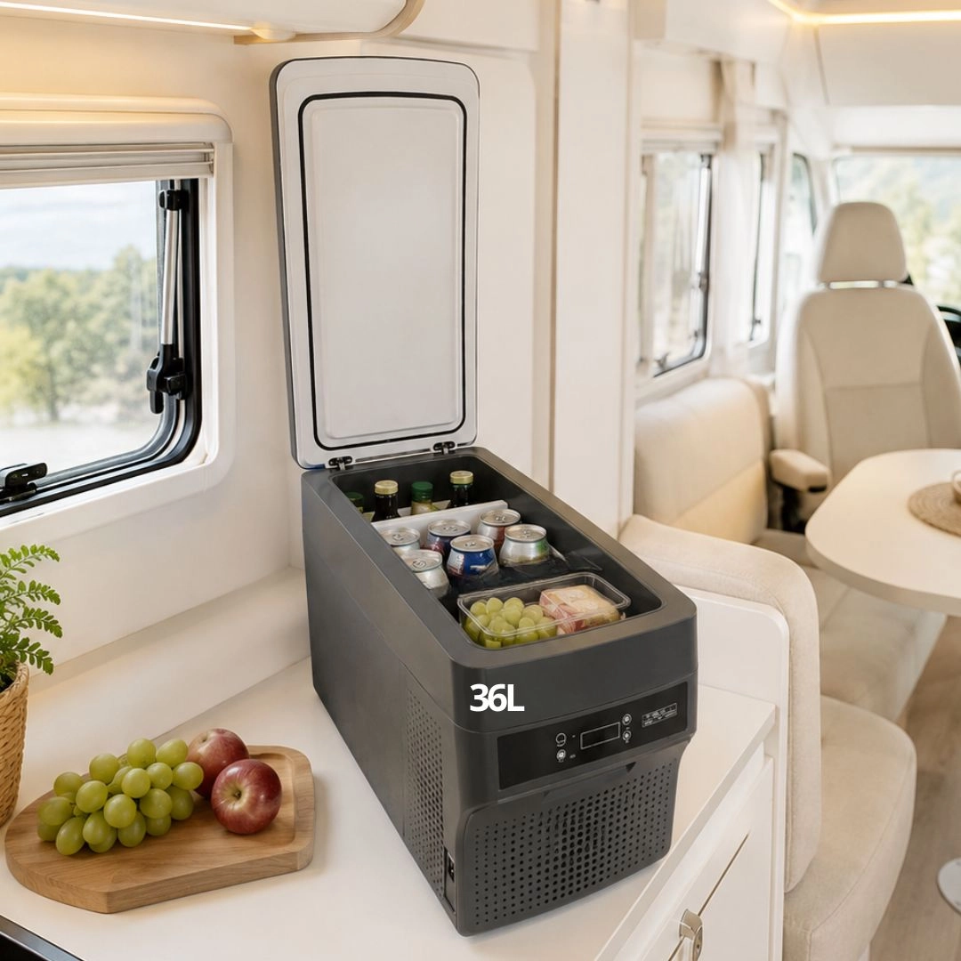 Geladeira Portátil 36 Litros 12V/24V 110v/220v Caminhão Ônibus Van Camping Barco Lancha Pesca Geladeira Portátil 36 Litros 12V/24V 110v/220v Caminhão Ônibus Van Camping Barco Lancha Pesca