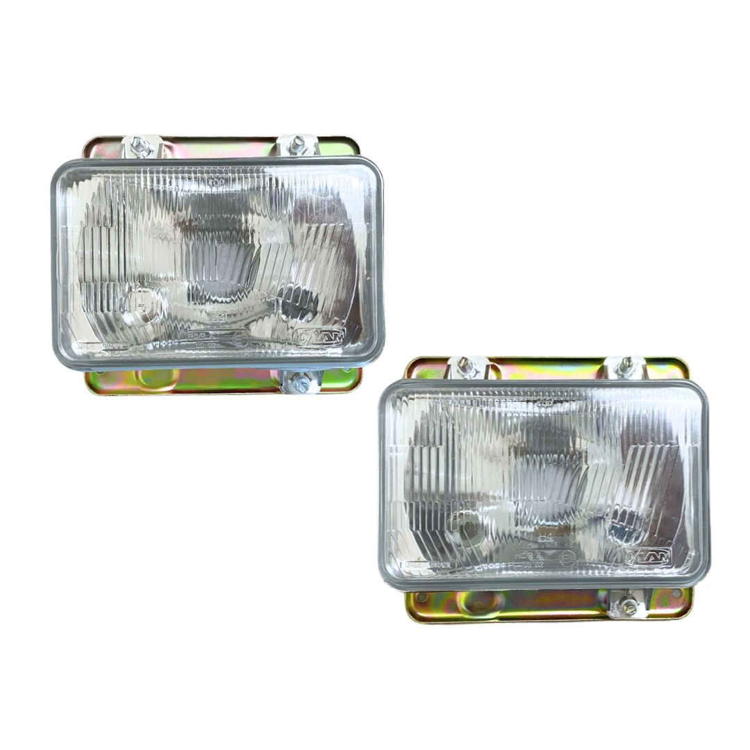Kit 2 Farol Para Mercedes Bicudo 1993 a 2004 1214 1418 1618 1935 1844 Farol Lente Vidro