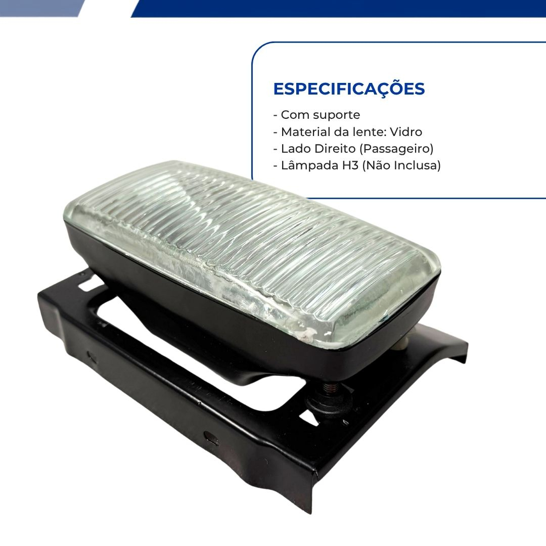 Farol Auxiliar de Milha Neblina Lado Direito Vidro com Suporte Ford Escort Verona 1987 a 1992 VW Apollo 1990 a 1992 Farol Auxiliar de Milha Neblina Lado Direito Vidro com Suporte Ford Escort Verona 1987 a 1992 VW Apollo 1990 a 1992