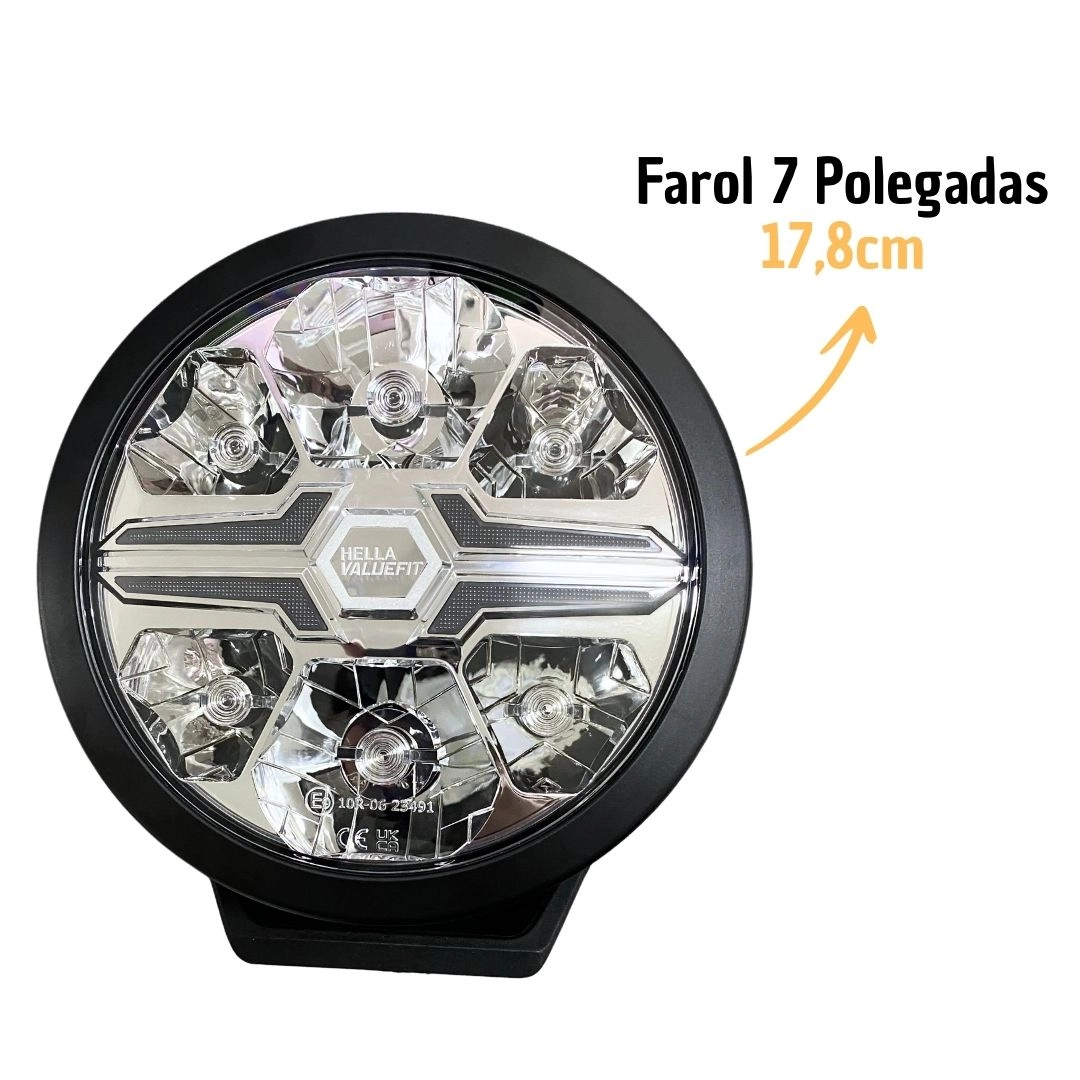Par Farol 7 Pol 18cm Drl Branco/ Âmbar Valuefit Blade Hella