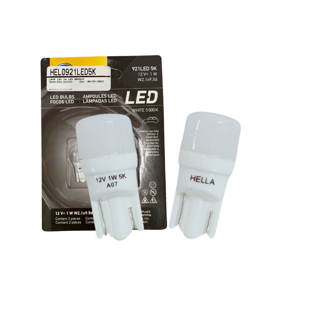 Lâmpada Led Pingão W5W Luz Branca 12v 921 LED 5k HELLA