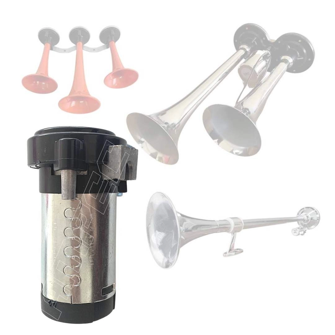 Compressor Para Buzina a Ar Corneta Verdureiro Cromada 12V