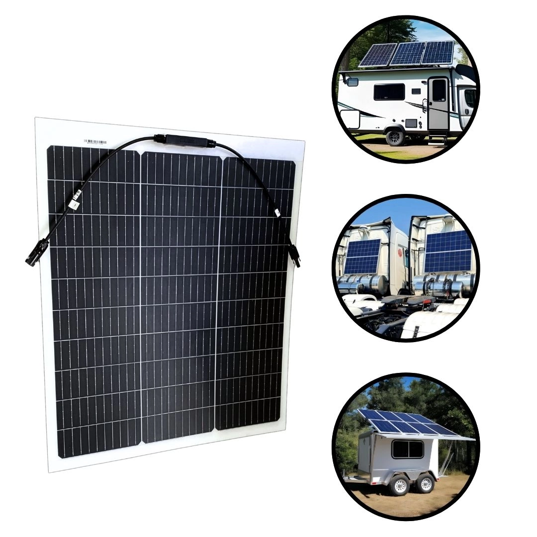 Par Painel Solar Automotivo Flexível Caminhão MotorHome 70w