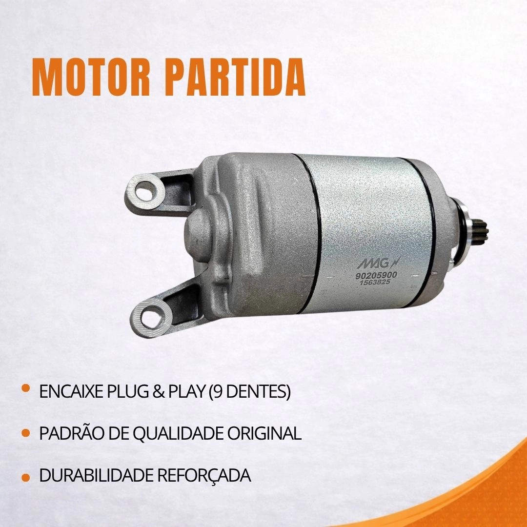 Motor de Partida 9 Dentes 12v Para Fan 160 Titan 160 Bros 160 Cg Start 160 Cargo 160 Xre 190 2016 a 2025 Magnetron 90205 Motor de Partida 9 Dentes 12v Para Fan 160 Titan 160 Bros 160 Cg Start 160 Cargo 160 Xre 190 2016 a 2025 Magnetron 90205