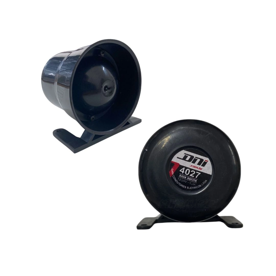 Sirene Alarme Intermitente Marcha Ré Bivolt 12v/24v Sirene Ré Caminhão Carreta Van Utilitários DNI 4027